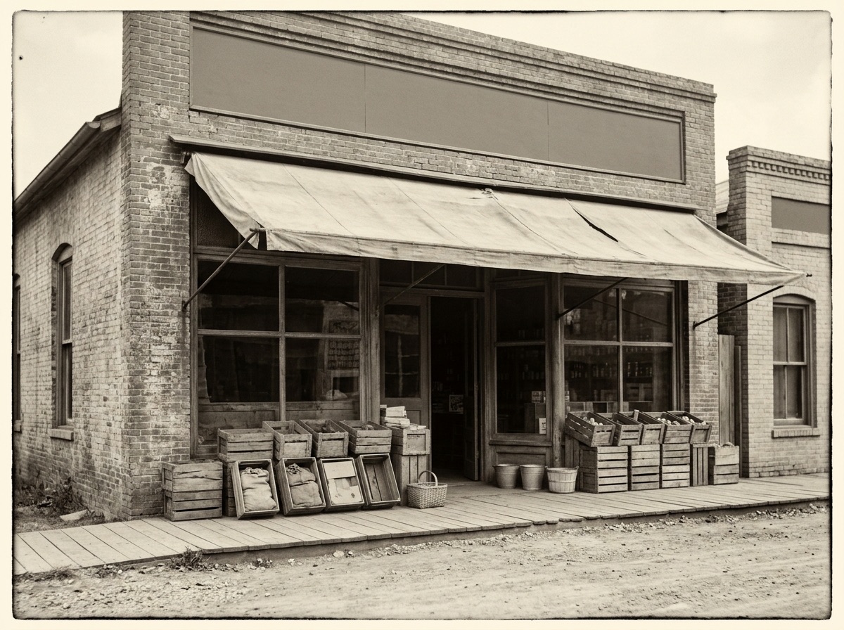 A 1920s main-street grocery store